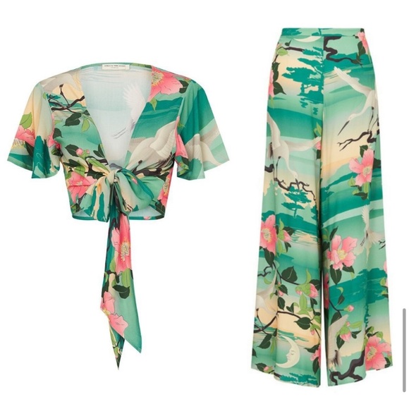 New spell nightingale crop top M & wide pants set S - Picture 4 of 16